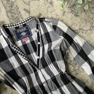 PINK | Buffalo Plaid Dress | Black & White